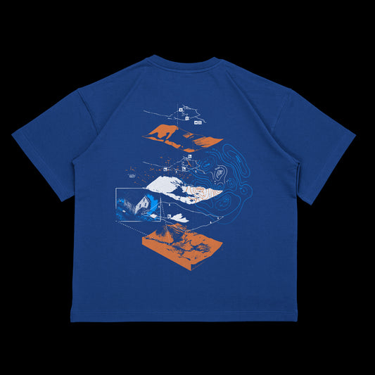 "Žemėlapis" blue t-shirt