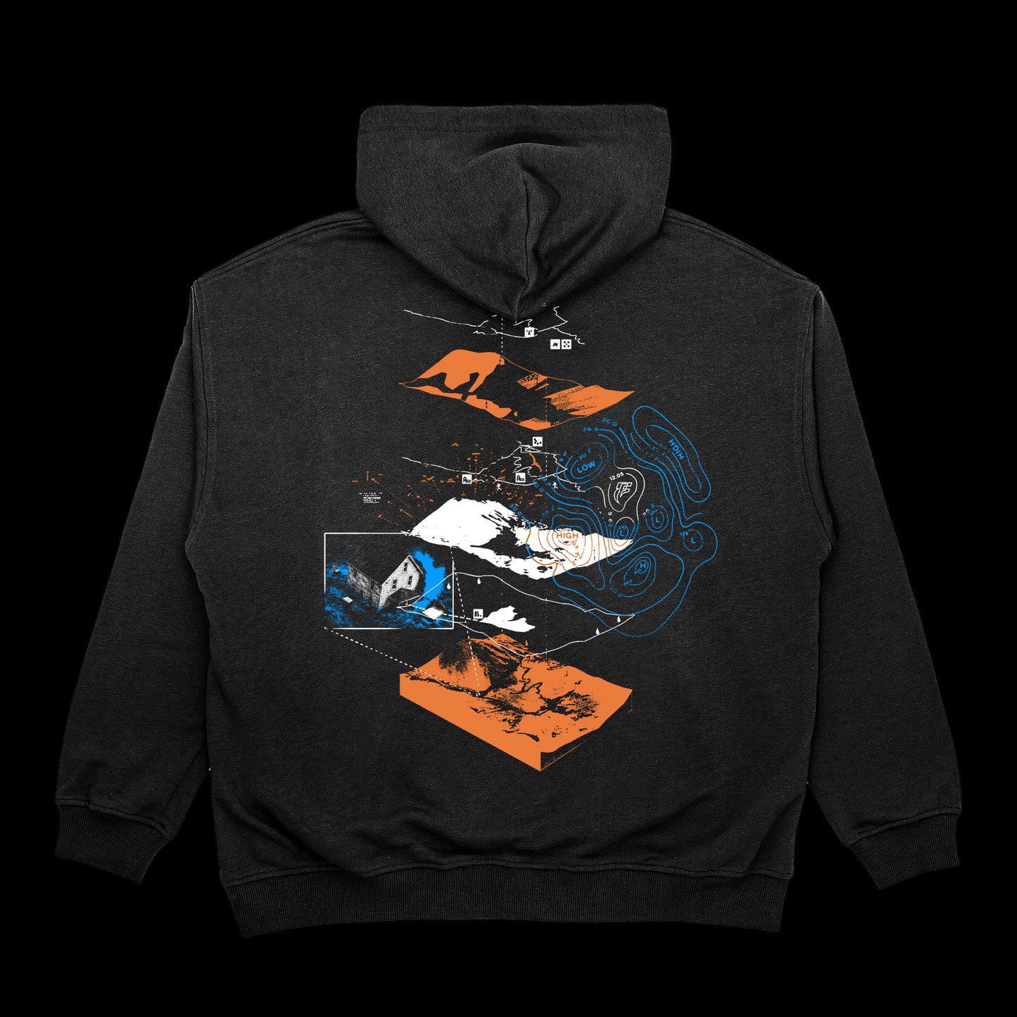 "Žemėlapis" black hoodie