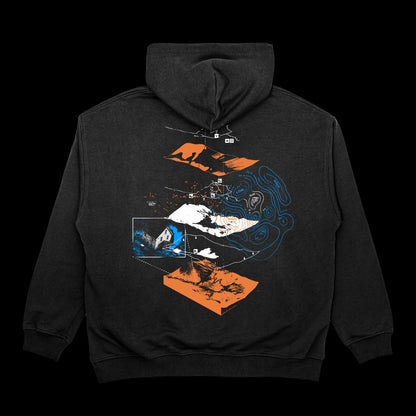 "Žemėlapis" black hoodie