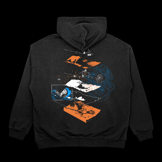 "Žemėlapis" black hoodie