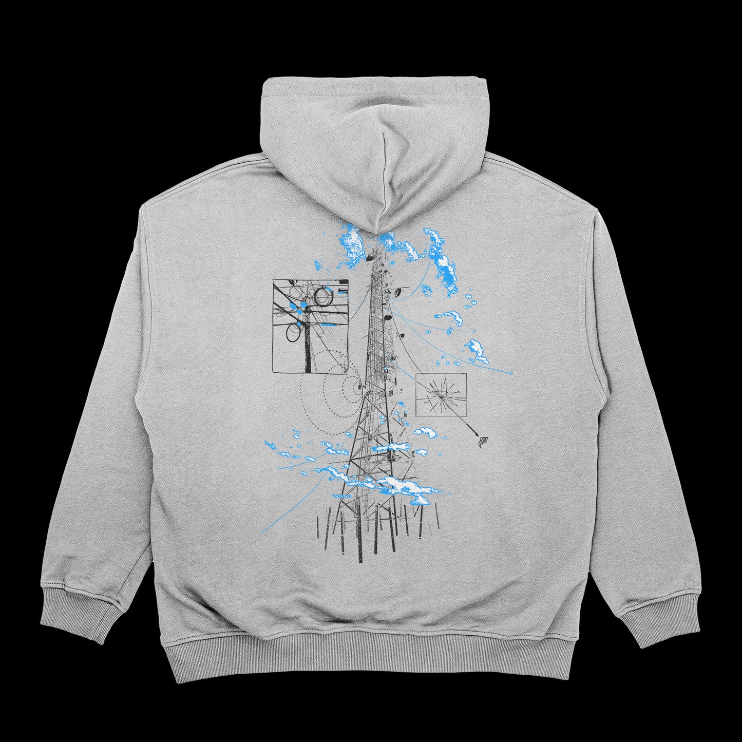 "Bokštas" grey hoodie
