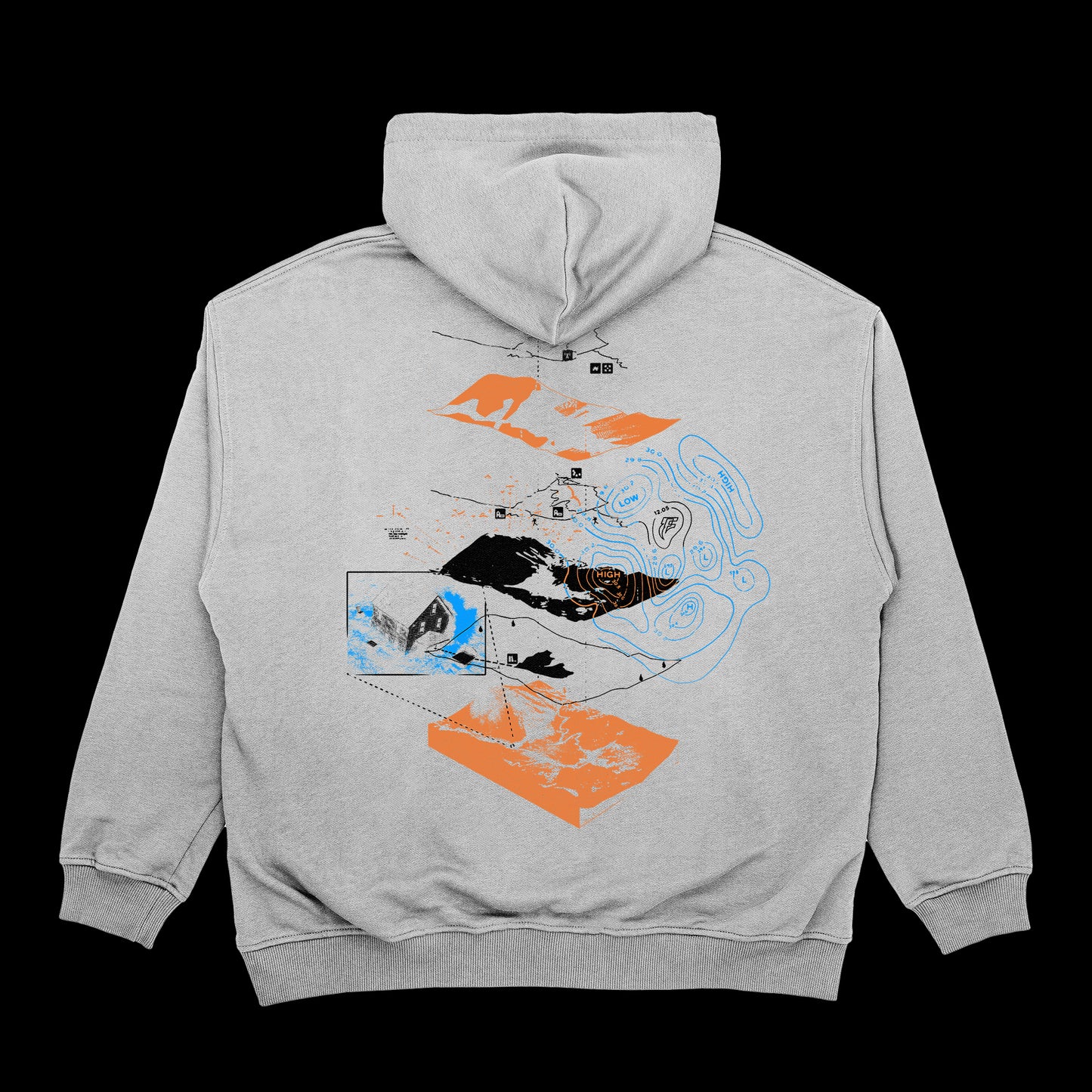 "Žemėlapis" grey hoodie