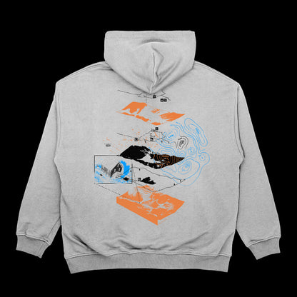 "Žemėlapis" grey hoodie